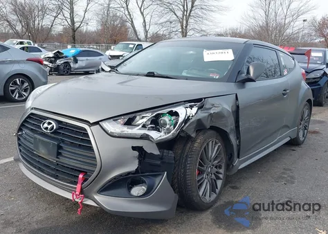 2015 Hyundai Veloster Turbo из США, поврежденный, VIN KMHTC6AE5FU237789